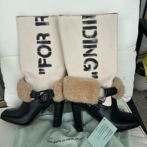 NWT Virgil Abloh (creative director of Louis Vuitton) & Off-White Shearling boot